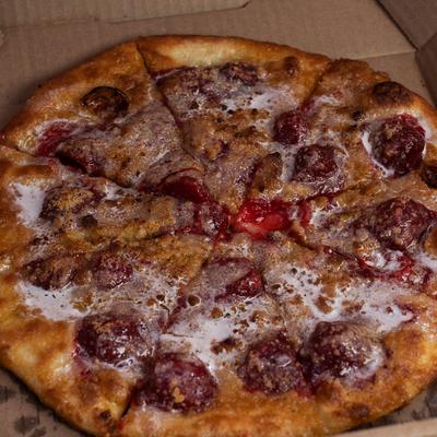 Strawberry Streusel with Icing.