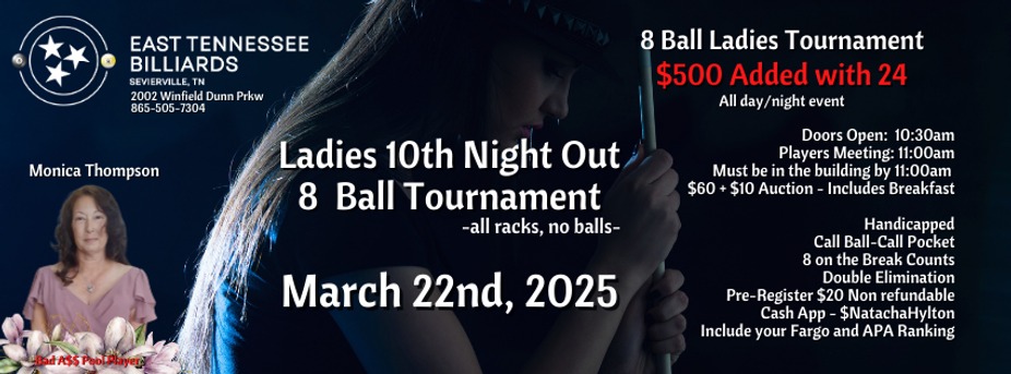 Ladies 10th Night Out - 8 Ball Tournament event photo