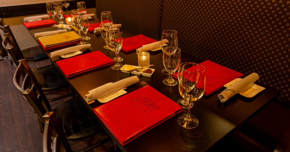 Elegantly set dining table