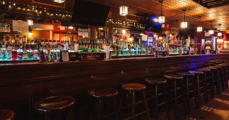 Bar with bar stools