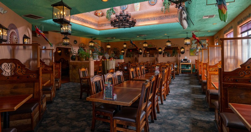 Interior, wide view, dining area