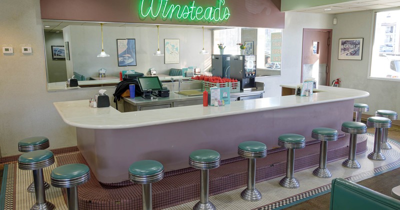 Interior, bar and bar stools