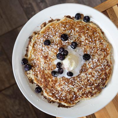Blueberry pancakes.