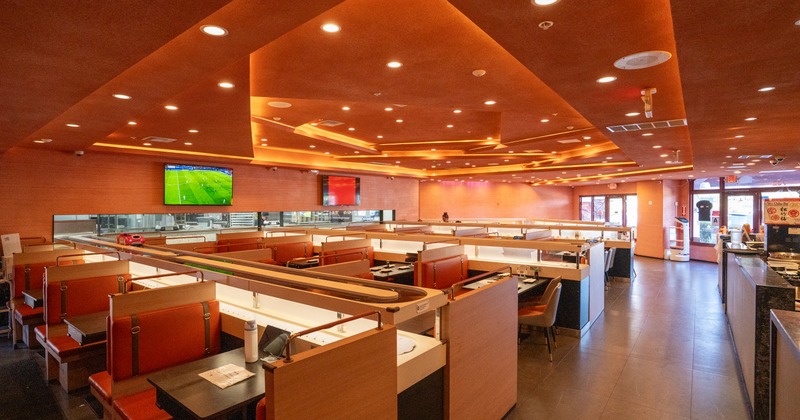 Diner area, booths, wide view