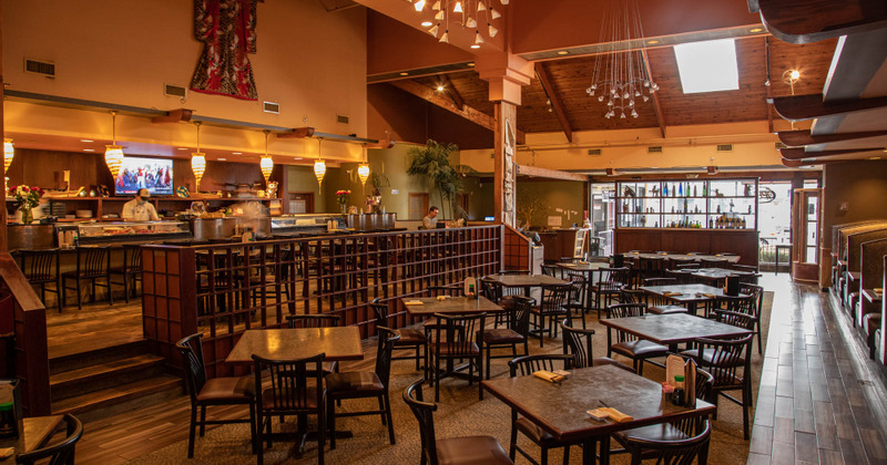 Interior, dining area, wide view