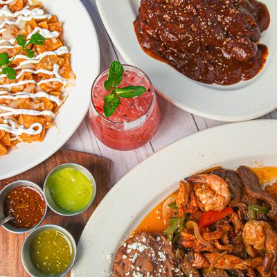 Various food on the table.