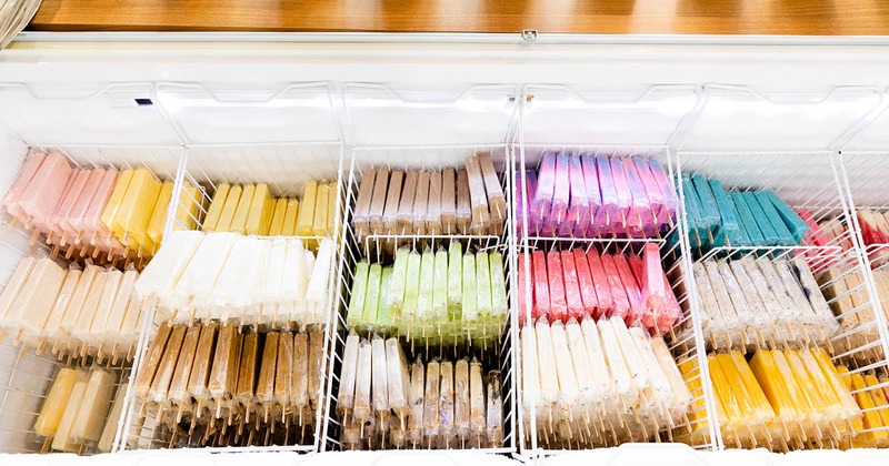 Various multi-colored ice pops
