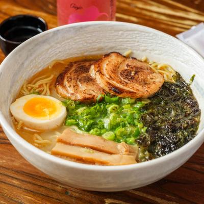 A bowl of chashu pork ramen.