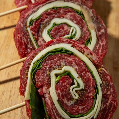 Skirt steak lollipops.