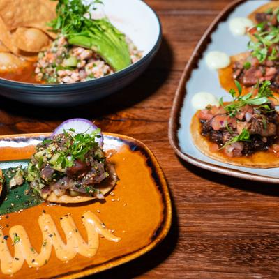 Various food on the table.