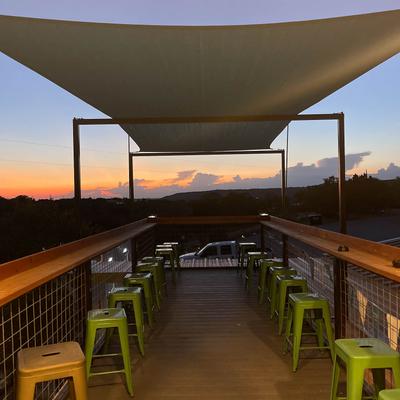 Bar stools and counters.