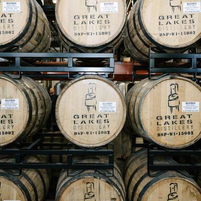 Front of the stacked barrels.