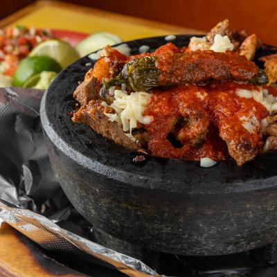 Molcajete, close-up.