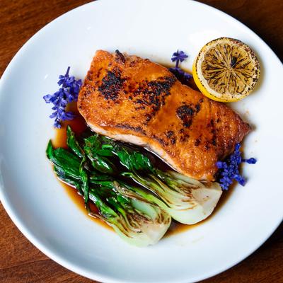 Miso Glazed Salmon plate.