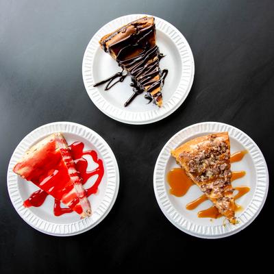 Various cheesecake pieces.