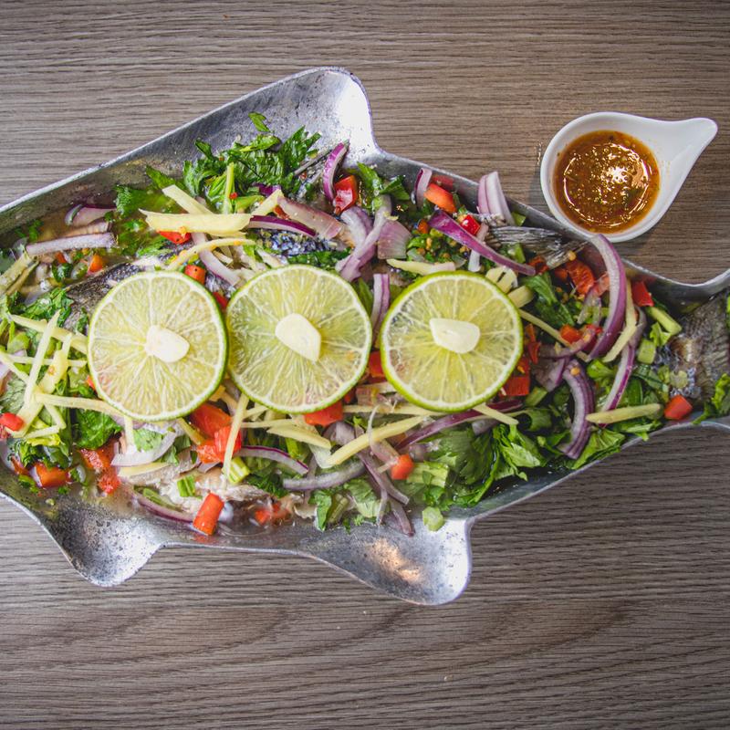 Steamed Fish with Lime Chili Sauce (Pla Nung Manow) photo