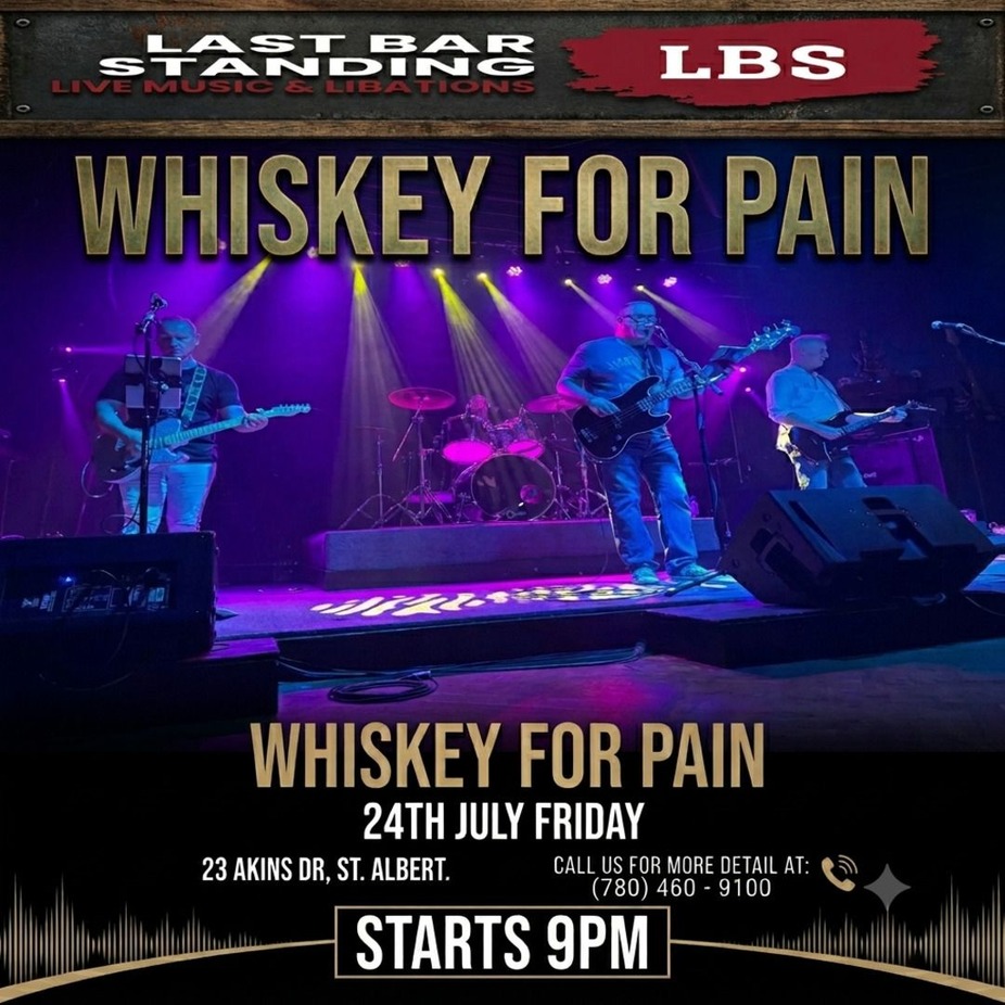 Whiskey for Pain event image from LB's Pub official events calendar