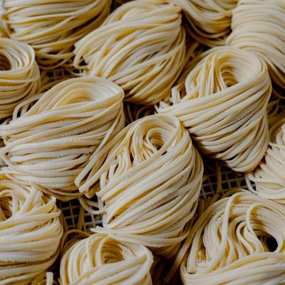 Bundles of fresh pasta.