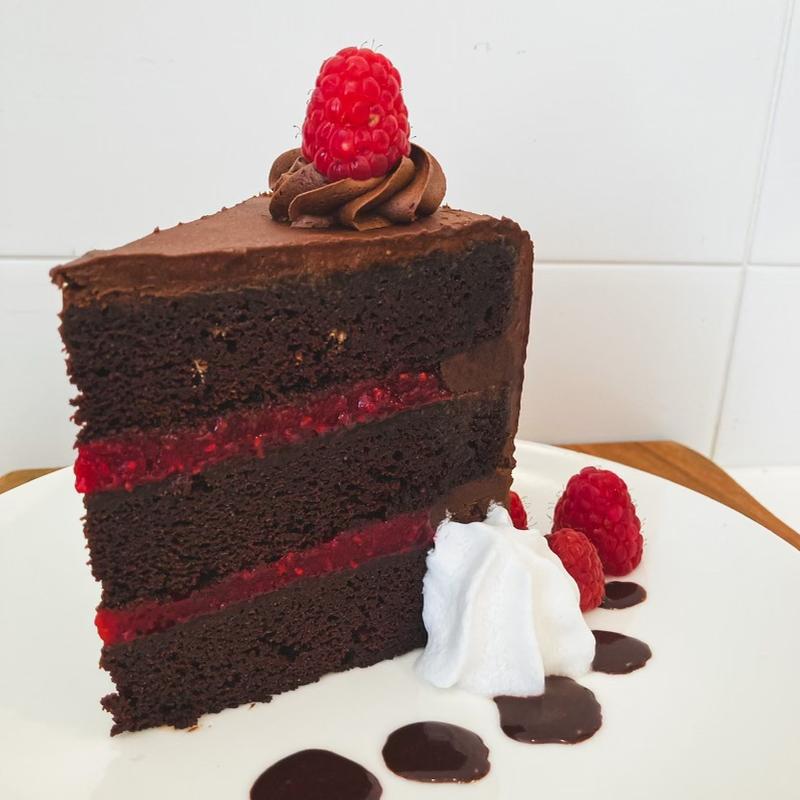 Chocolate Raspberry Cake Slice (GF, NF, SF) photo
