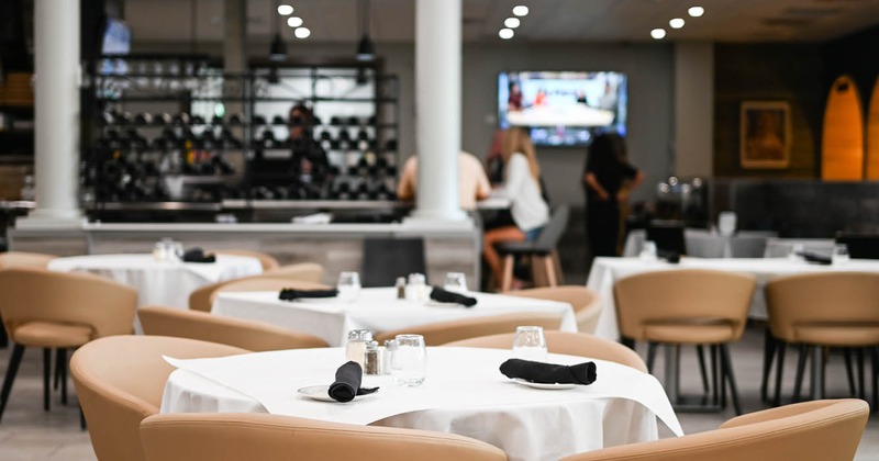 Interior, set dining tables