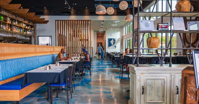 Restaurant interior space, dining area