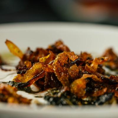 Bowl of Persian soup, closeup.