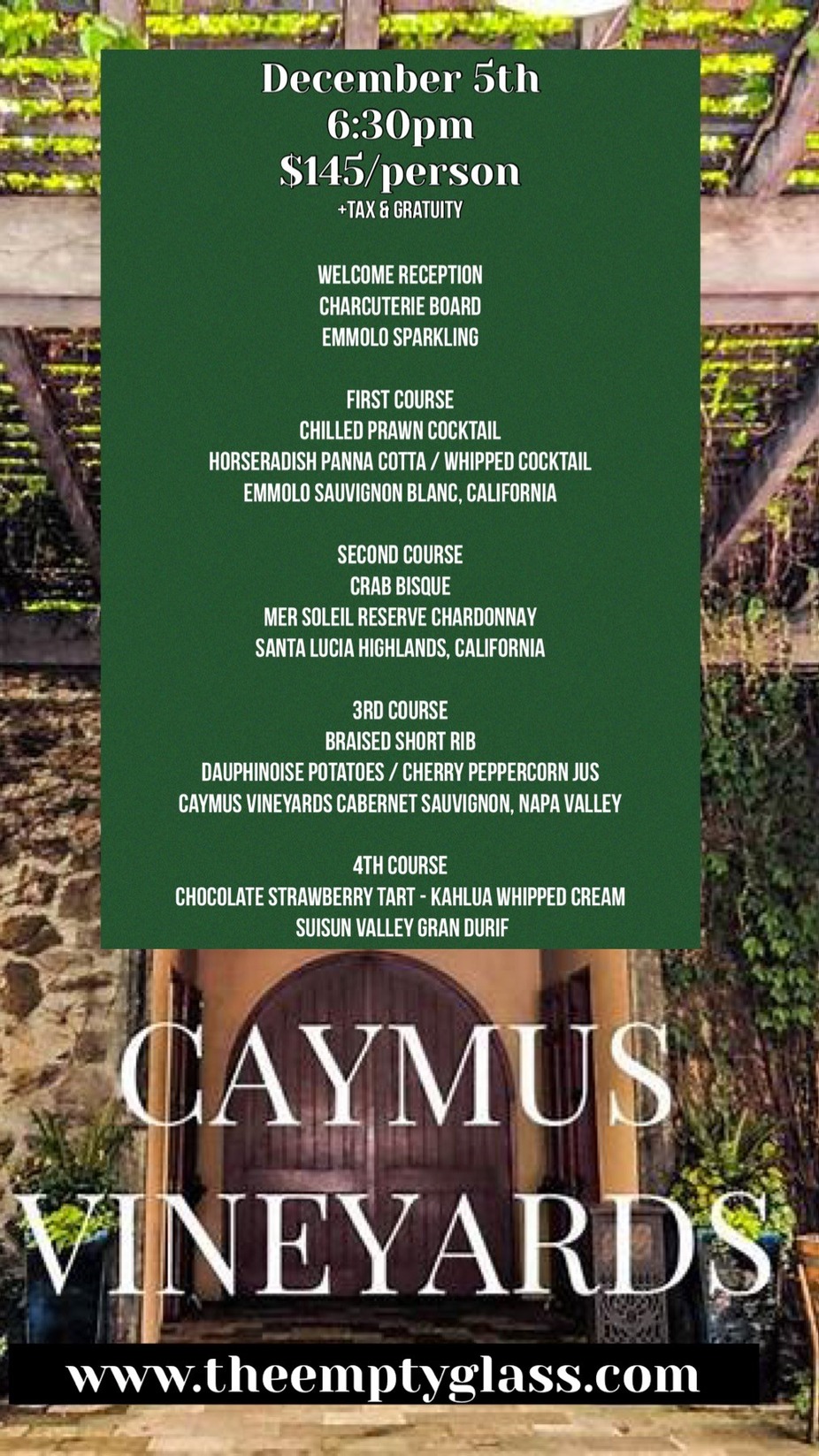 4th Caymus Wine Dinner - SOLD OUT event photo