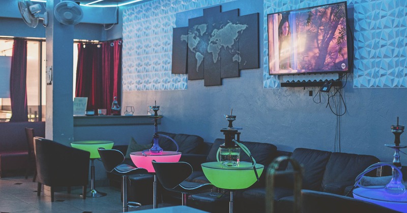 Interior, hookah lounge area