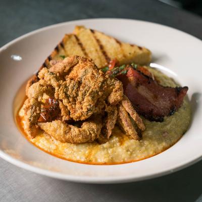 soft shell crab and grits.