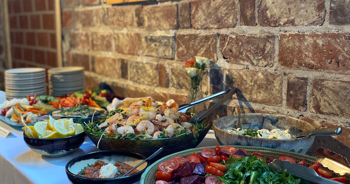 Food on the buffet table