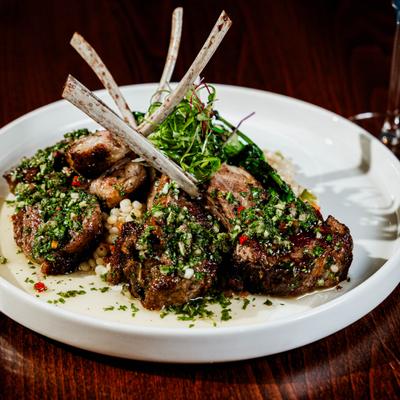 A plate of Chimichurri Lamb Chops.