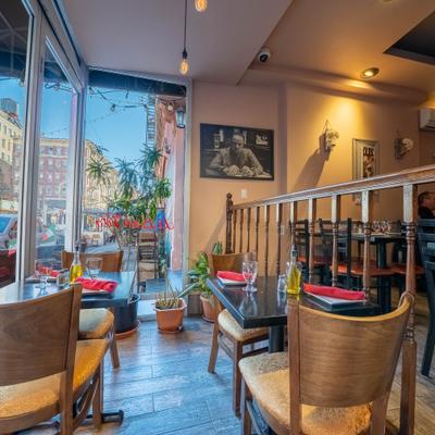 Interior, seating area.