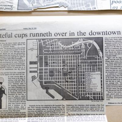 An old newspaper article from 1984 with a map of a downtown area