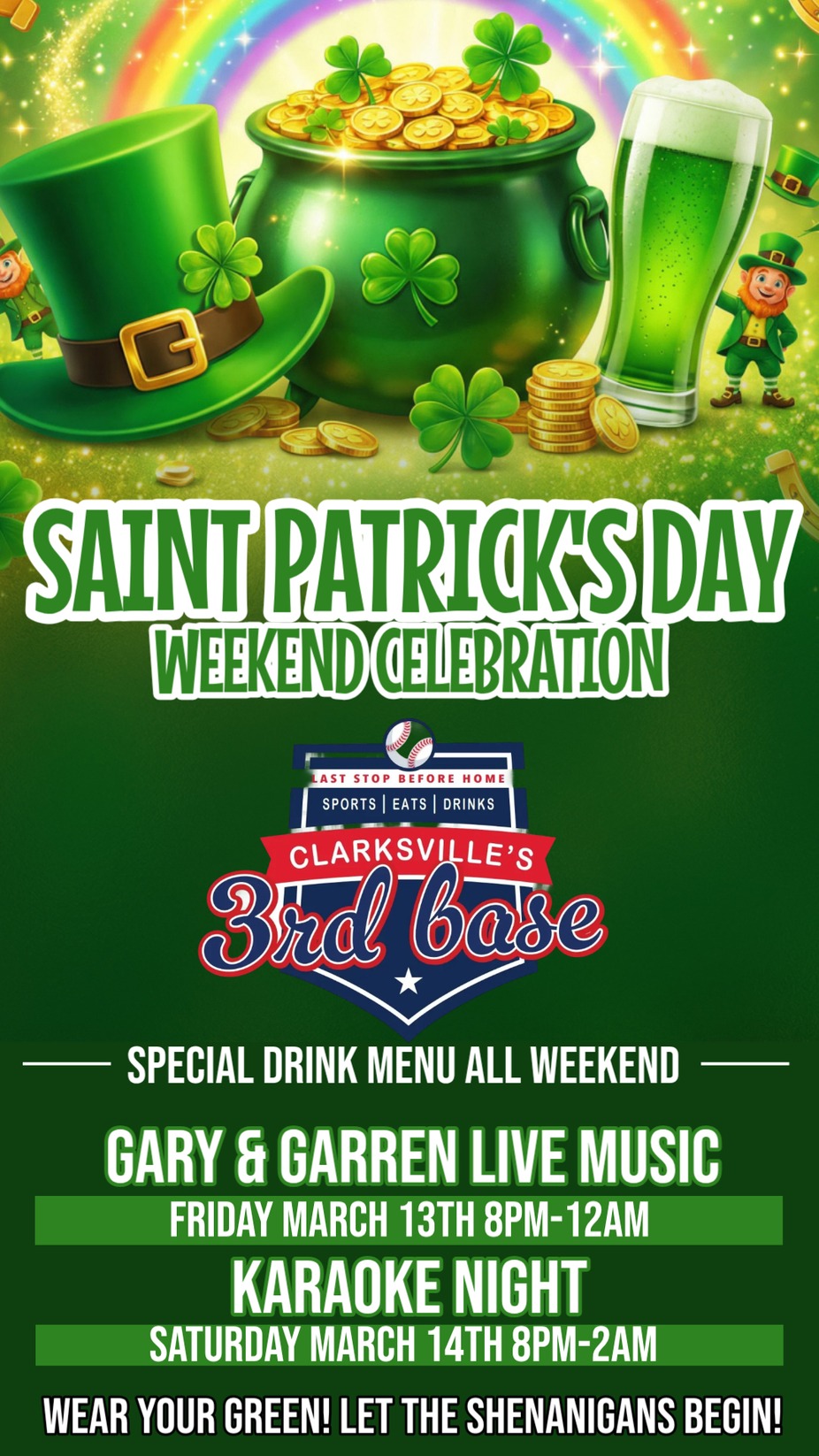 St. Patty's Day Weekend at 3rd Base event photo