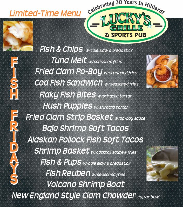 Fish Friday Menu