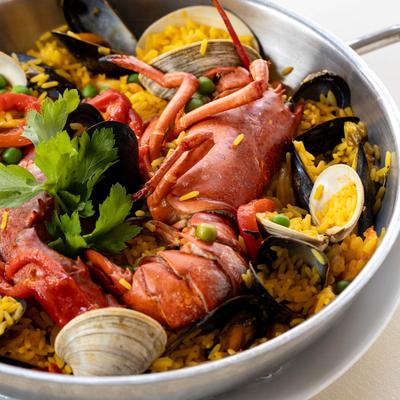 Paella lobster.