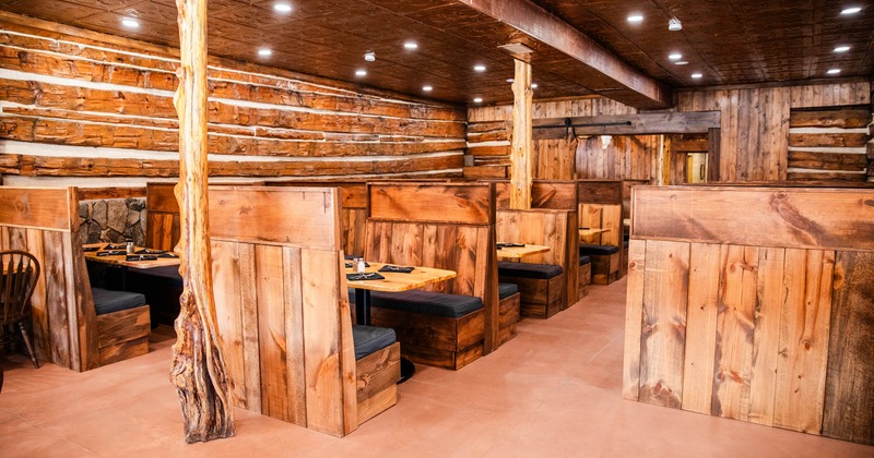 Interior, dining booths