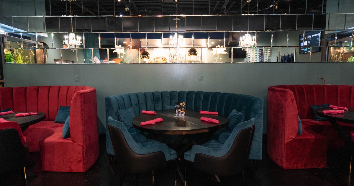 Upholstered banquette seating