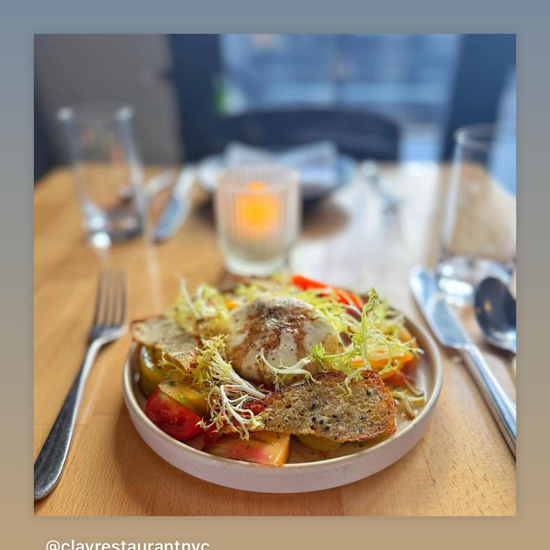 menu item 7 of 22, Burrata, Heirloom Tomato, Basil, Aged Balsamic, Seeded Crostini