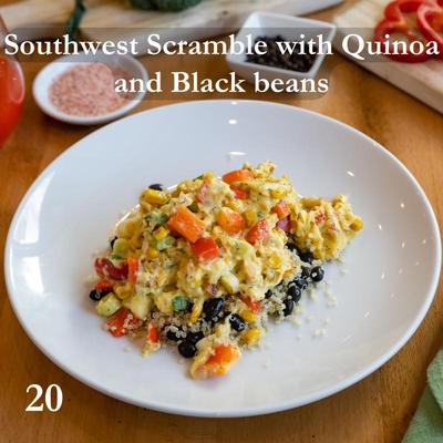 Southwest scramble with quinoa and black beans