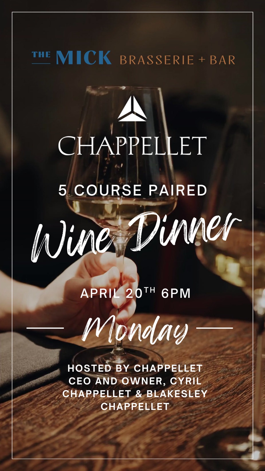 Chappellet Winemaker Dinner event