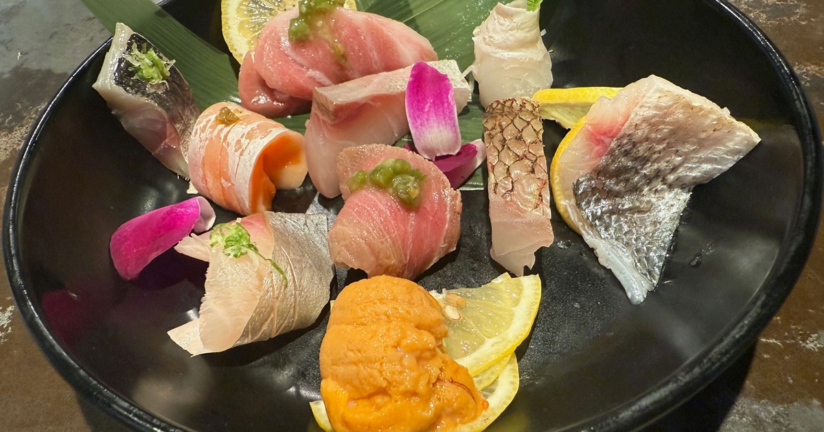 A  platter of sashimi