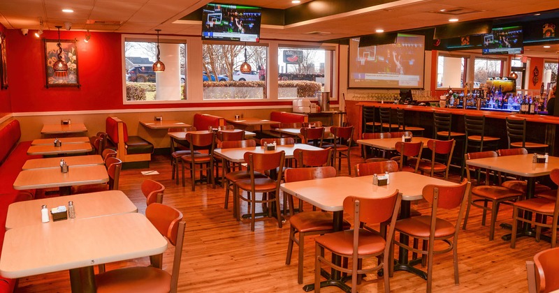 Inside, seating area, bar