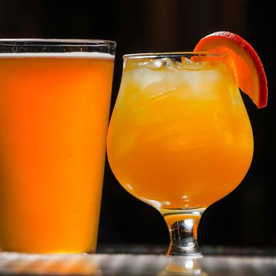 Millennial Brewing beer and cocktail menu items.