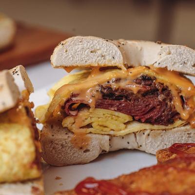 Triple decker sandwich, closeup.