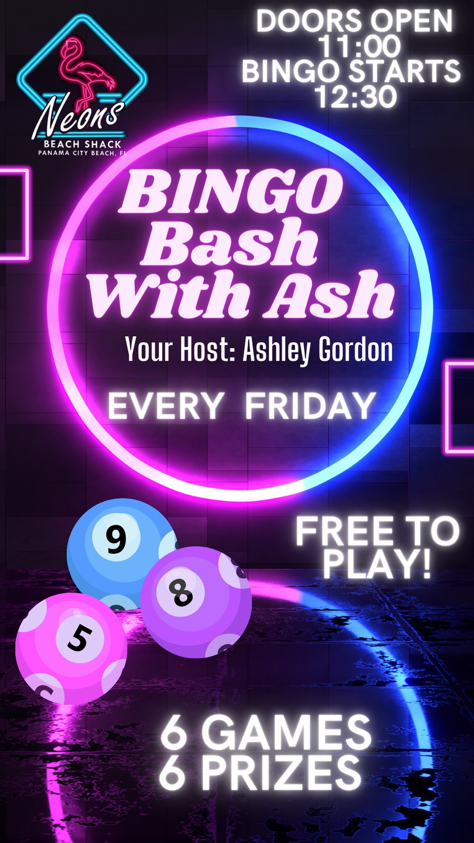 Bingo Bash with Ash Friday's 12:30 event photo