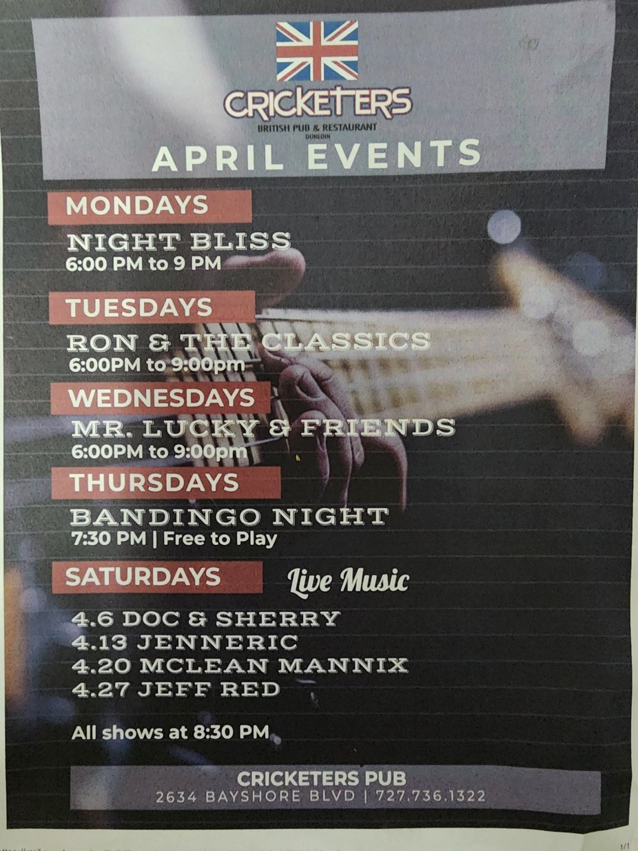 band schedule April event photo
