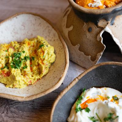 Various mezze plates.