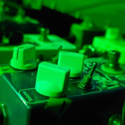 Guitar effect pedals.