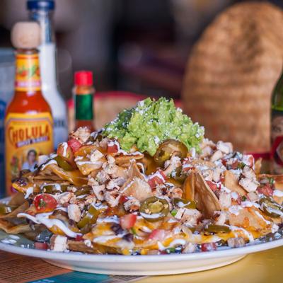 Nachos served on a plate